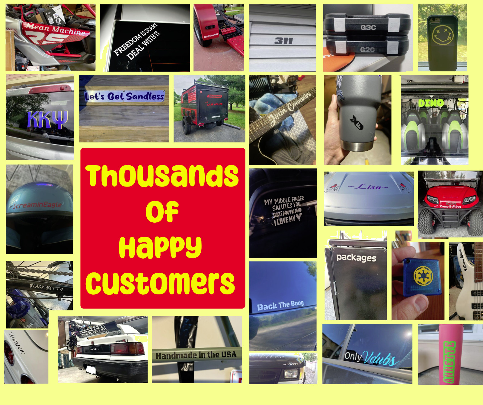 Custom Text Vinyl Lettering Sticker Decal Personalized -ANY TEXT - ANY NAME - [2