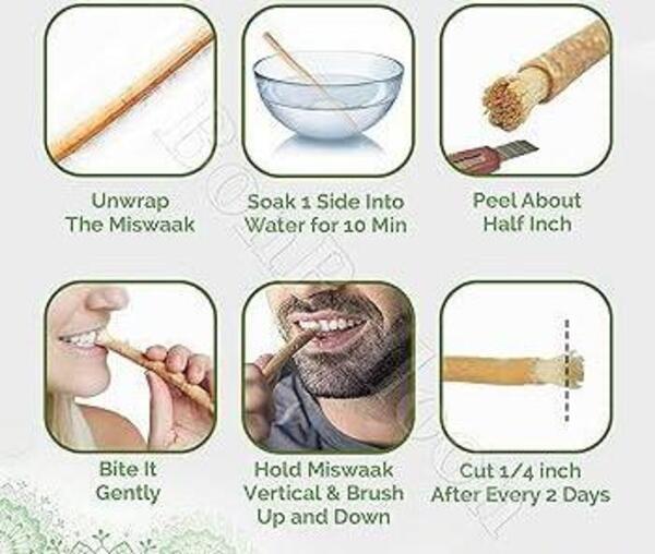 Al-Riyan Sewak Traditional Miswak Toothbrush-Vacuum Packed Natural Flavor