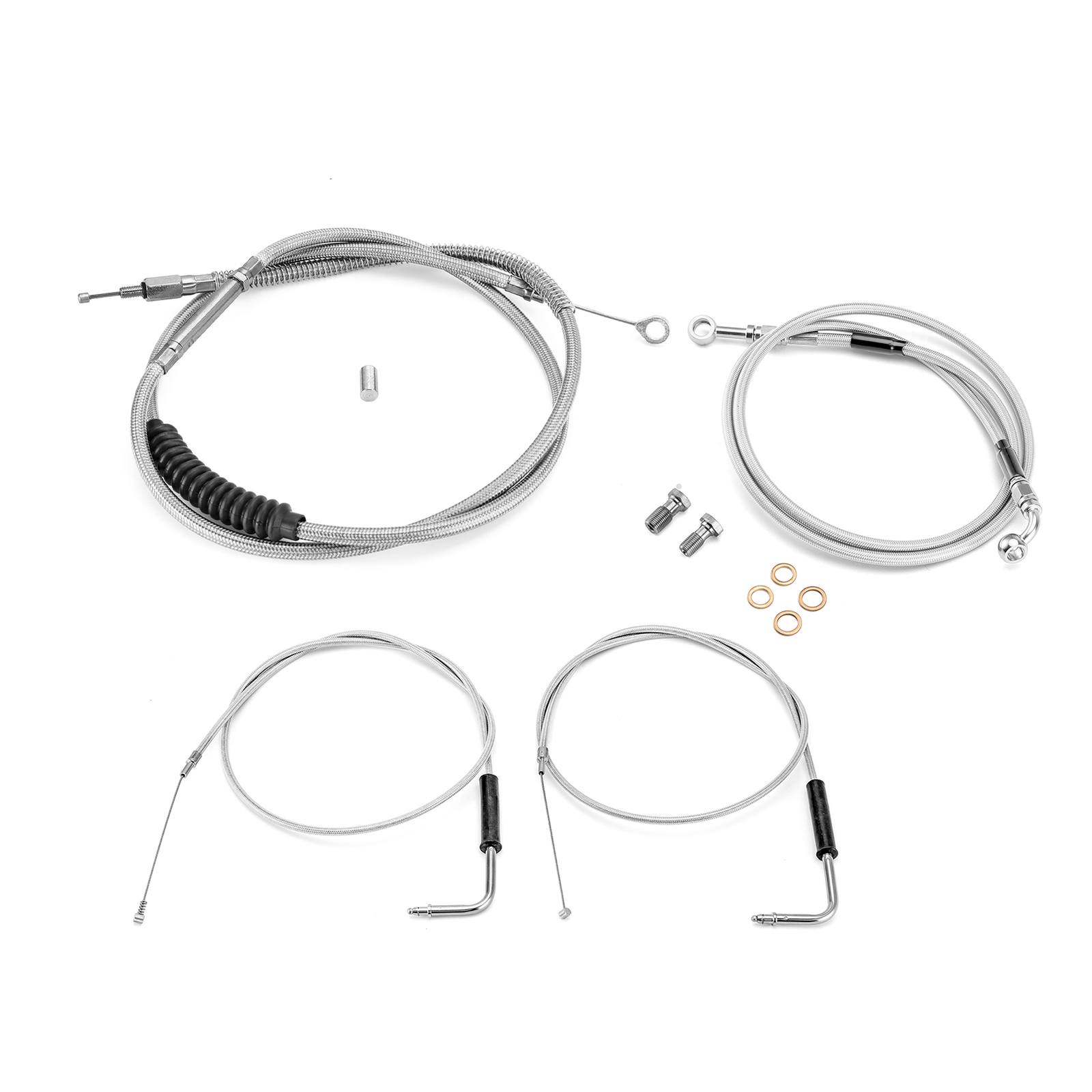 14"-16" Apes Brake Clutch Throttle Cable For Harley Super Glide Custom Non-ABS