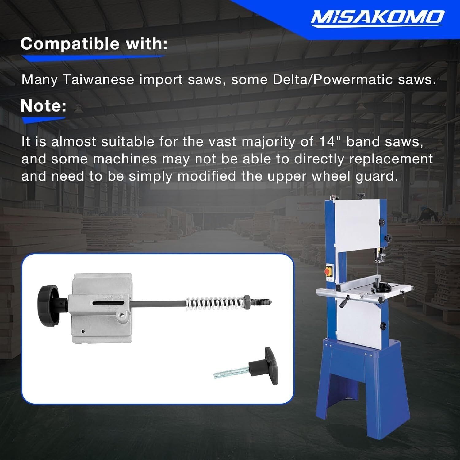 14" Bandsaw Upper Wheel Shaft & Hinge Assy For Delta Ridgid Central Machinery