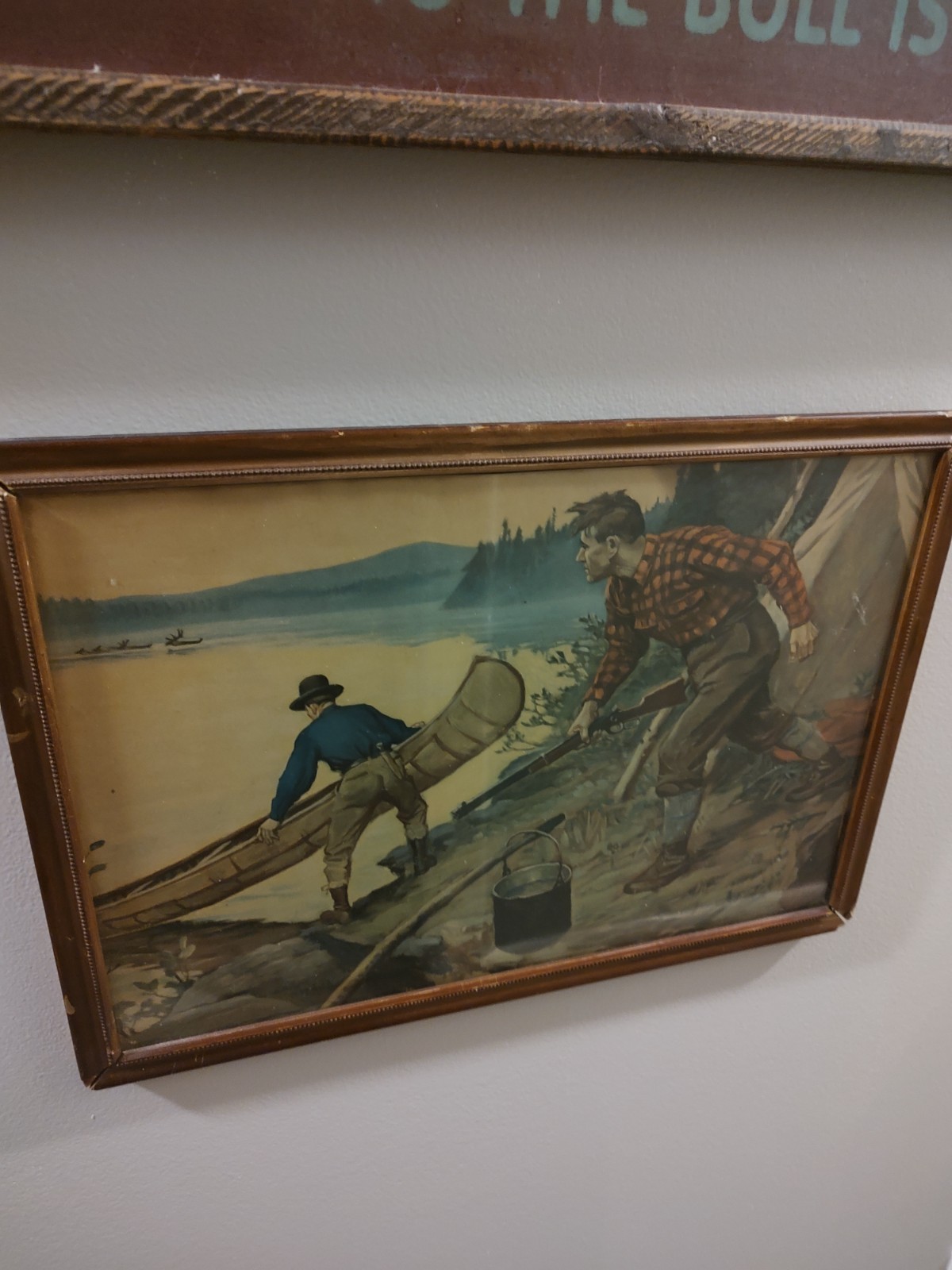 Antique Moose Hunting Picture