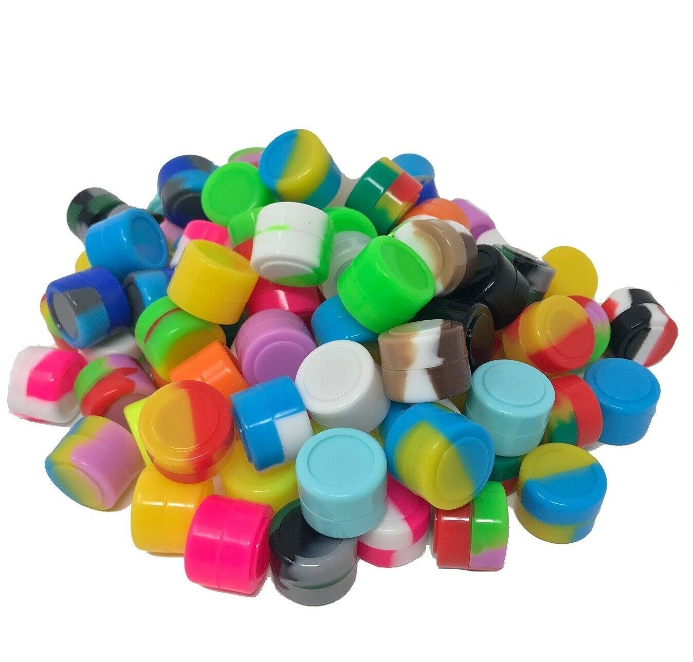 2ml Silicone Container Jar Multi Color Round Non-Stick Wholesale Lot 100 Pcs