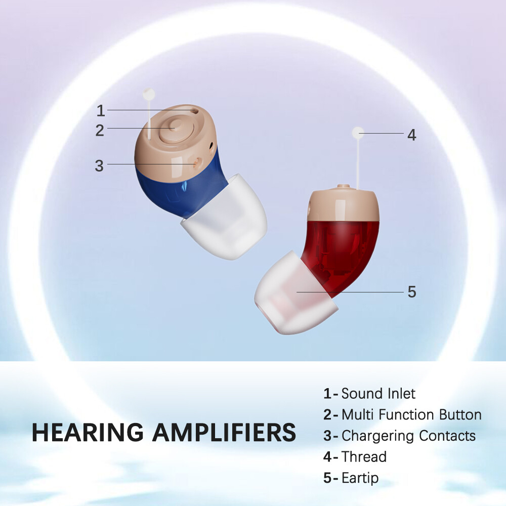 JINGHAO Rechargeable Hearing Aids Hearing Amplifier Sound Enhance -FREE RETURN
