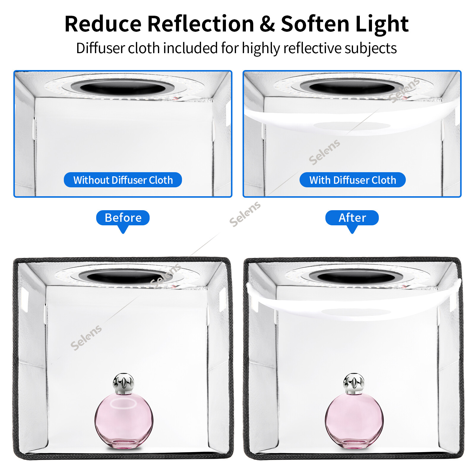 Portable LED Photo Light Box Tent Cube Room Studio 96 LED Photography Backdrop