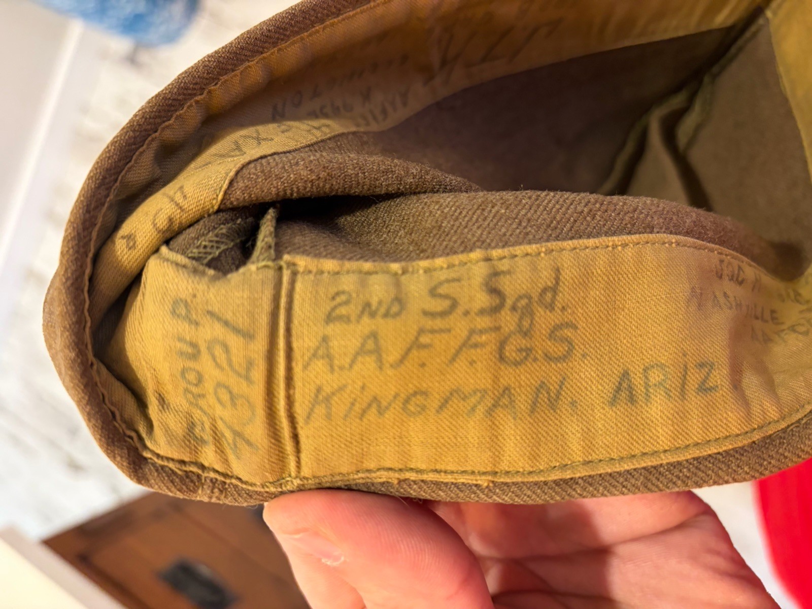 Named Identified WWII US Army Air Forces Air Corps Garrison Hat Cap WW2