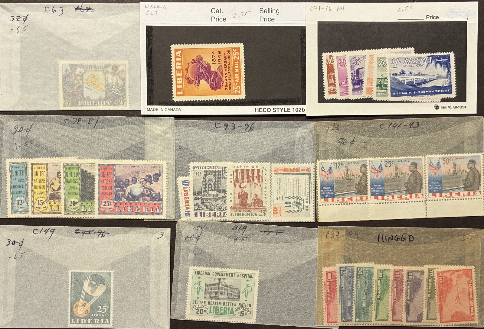 Liberia Collection 65+ Sets All Mint NH 1960s-70s Regular and Airmail Sets