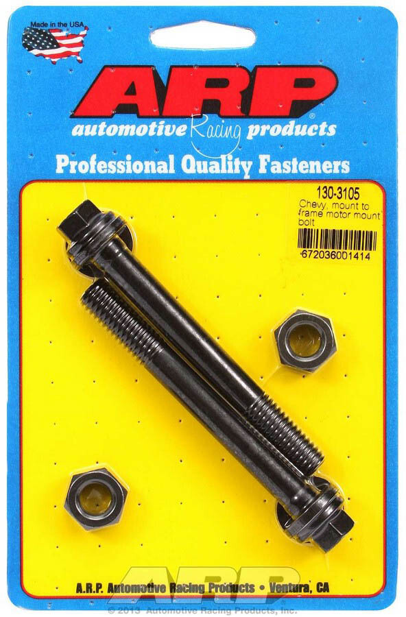 ARP 130-3105 Motor Mount Bolt Kit Chevy SBC BBC Mount to Frame Hex Head Bk Oxide
