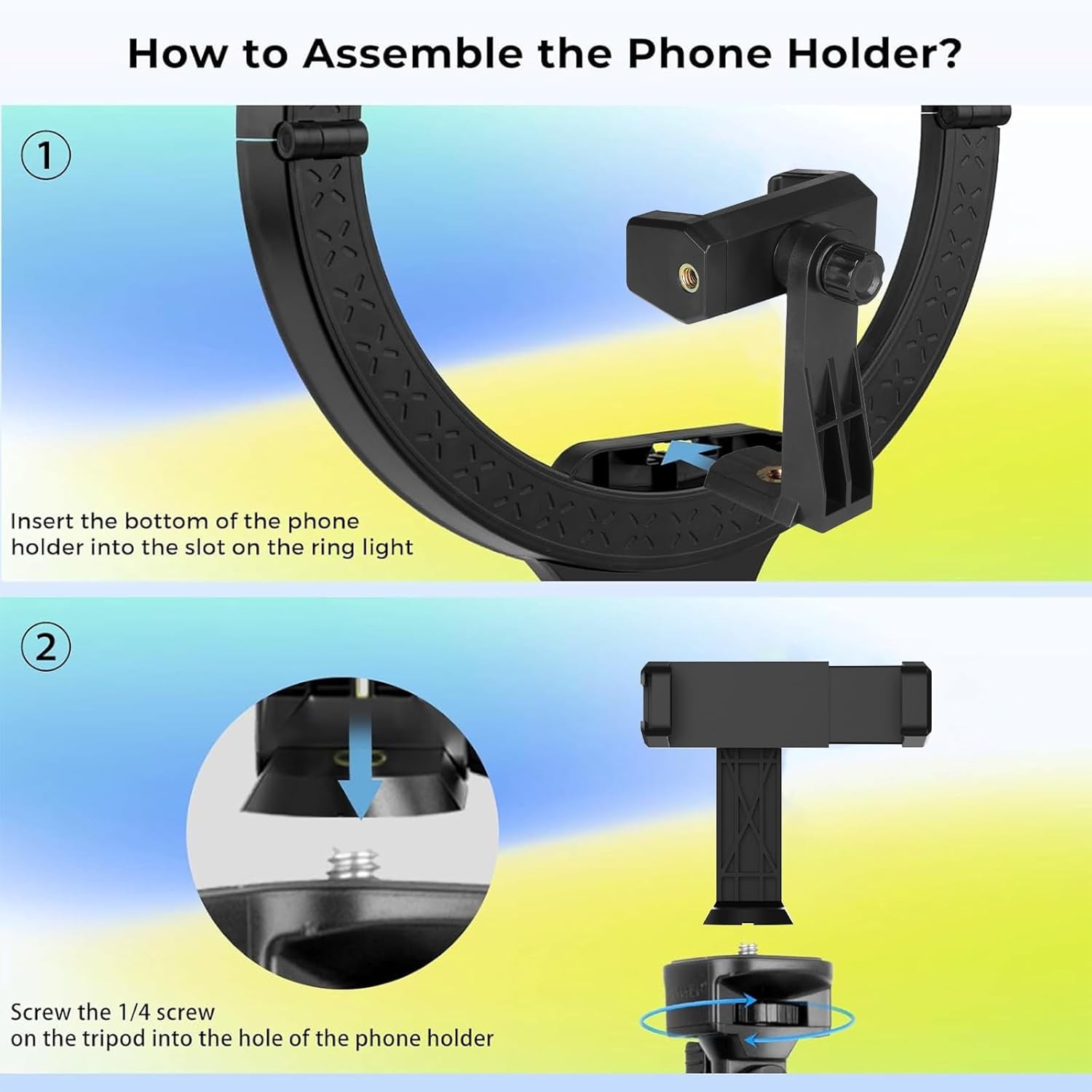 Aureday 14'' Selfie Ring Light with 62'' Tripod Stand and Phone Holder, Dimmable