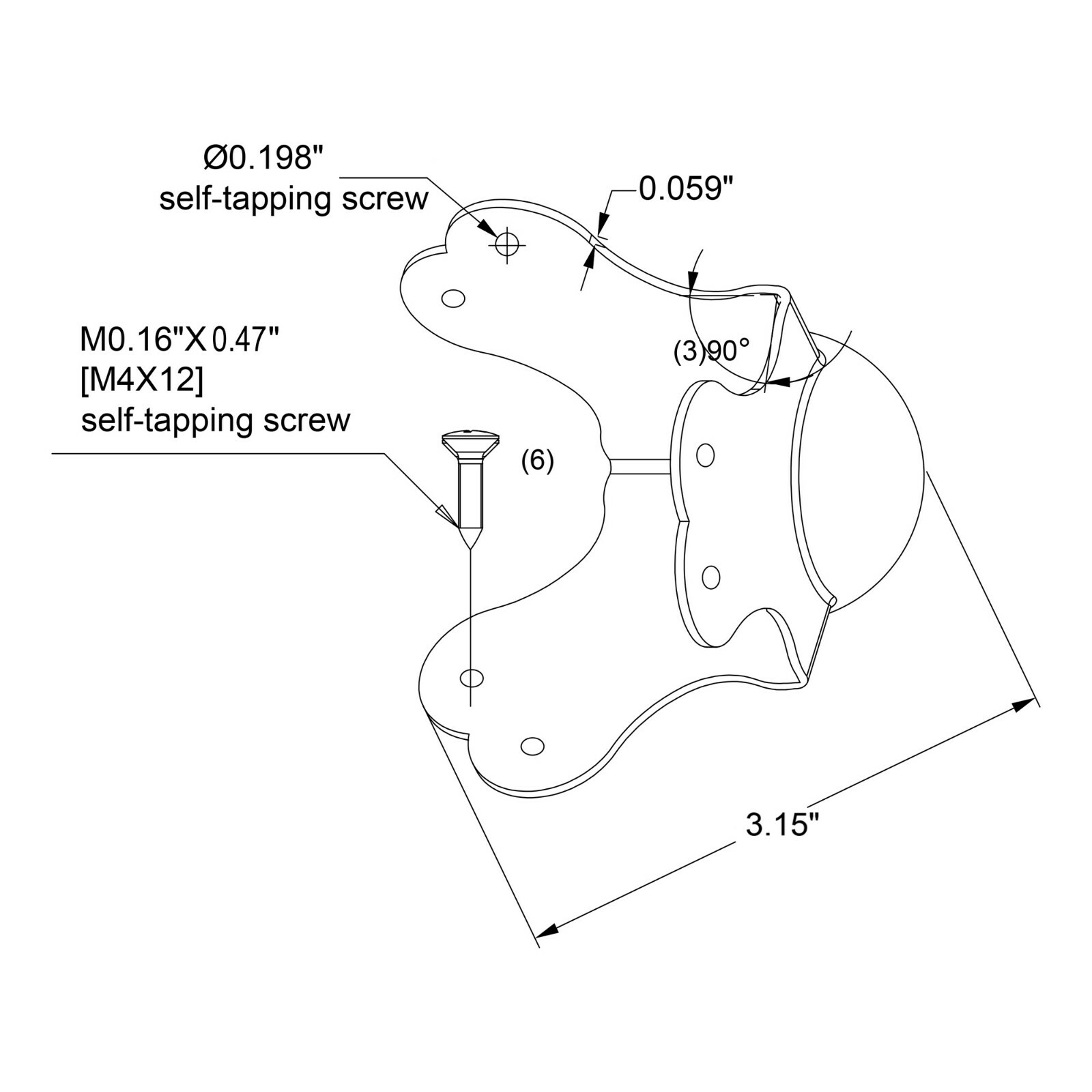 Sound Town 8-pack Large Ball Corner Edge Protector for Flight Case (ST-RHW-07)