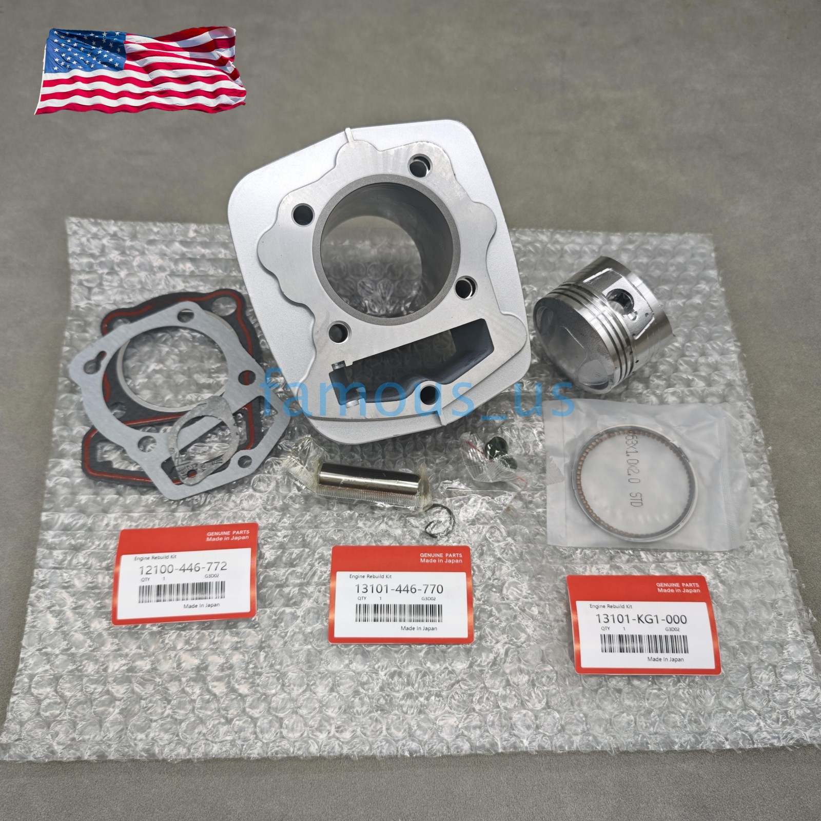 New 63mm Cylinder Piston Top End Rebuild Kit For Honda XR200 XR200R XL200R XR XL