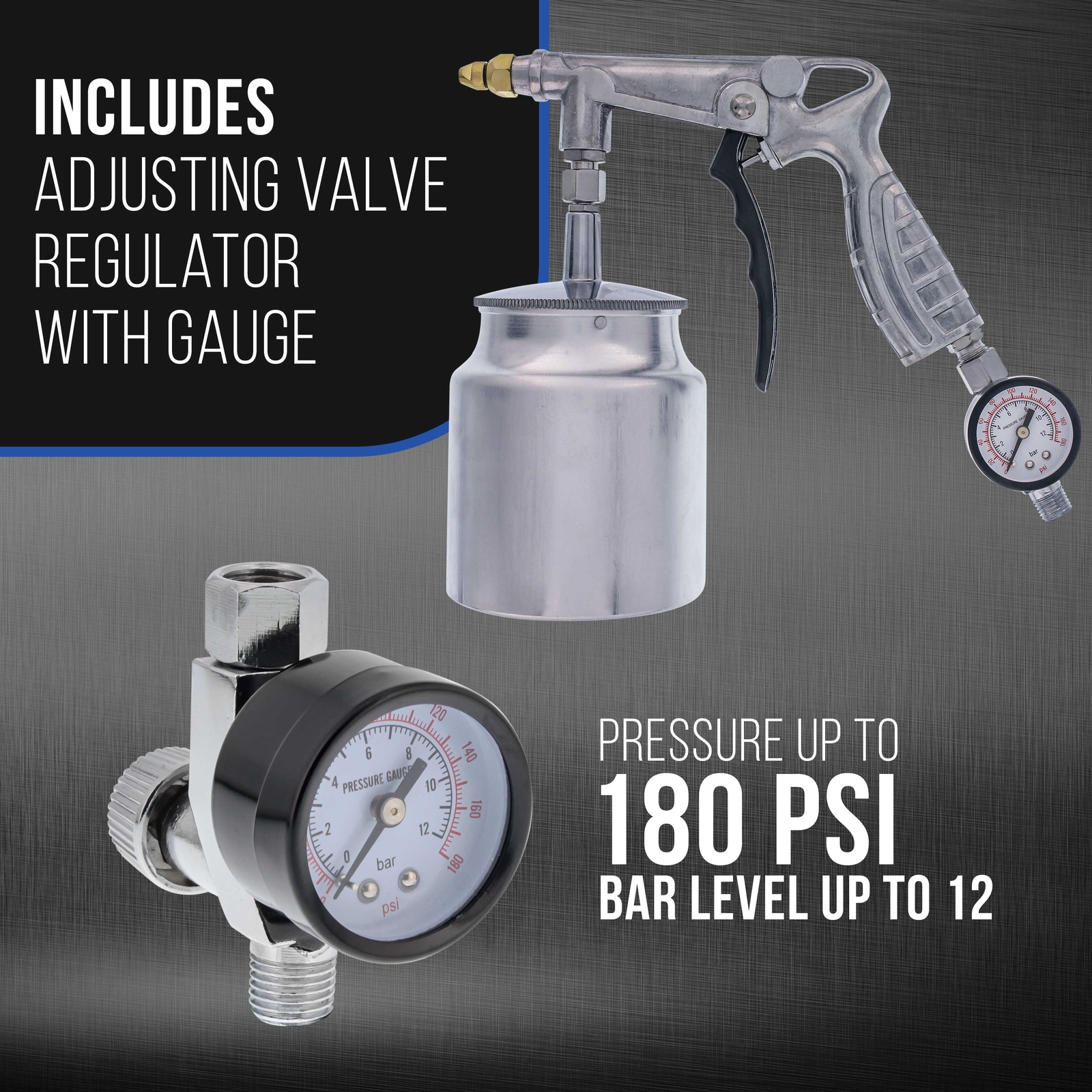 Air Rust Proofing Undercoating Gun, Gauge, Cup, 22" Wands, Spray Truck Bed Liner