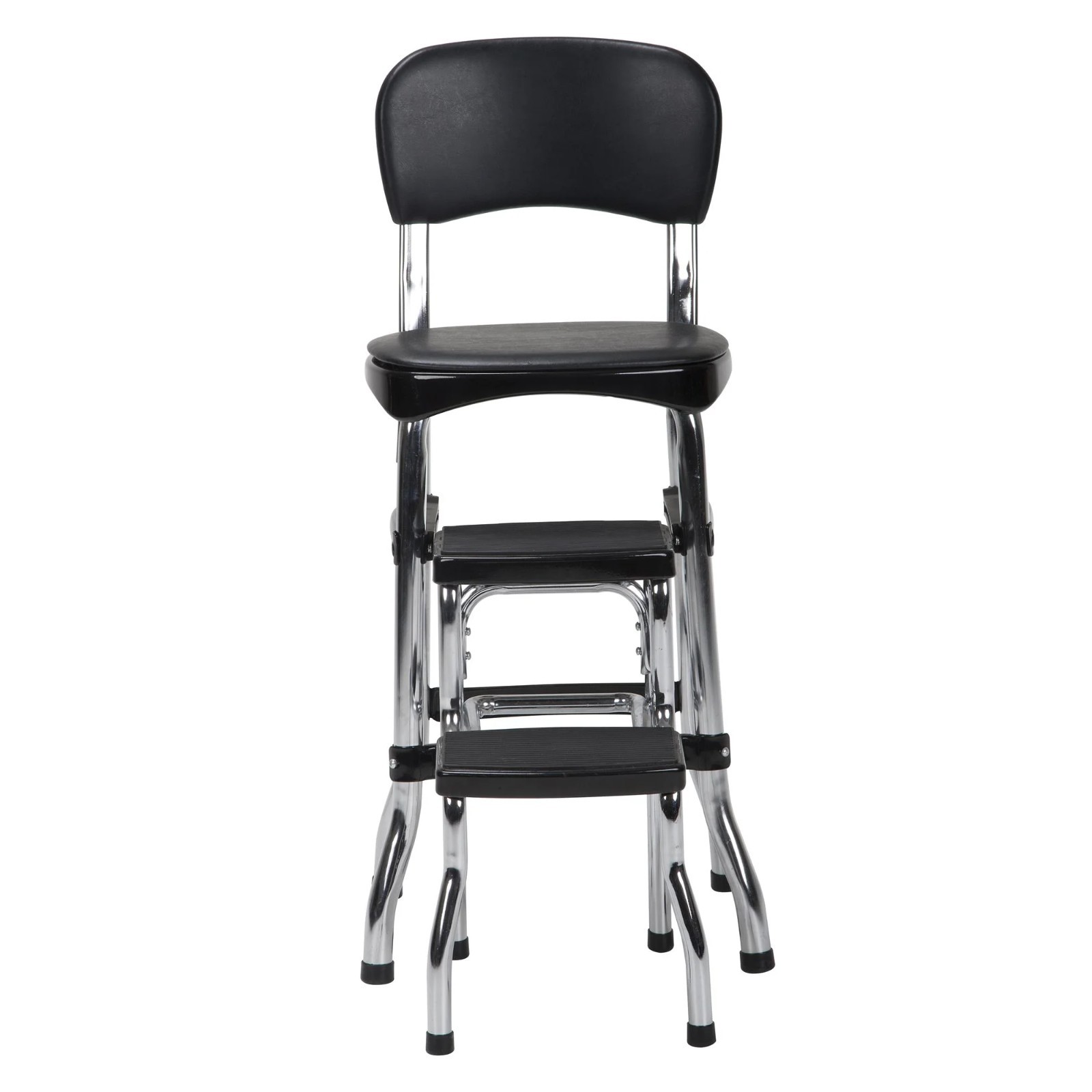 Retro Counter Chair / Step Stool - Black