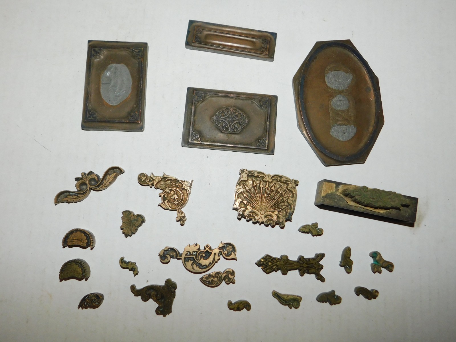 Vintage Decorative & Border Metal Printing Plate Blocks