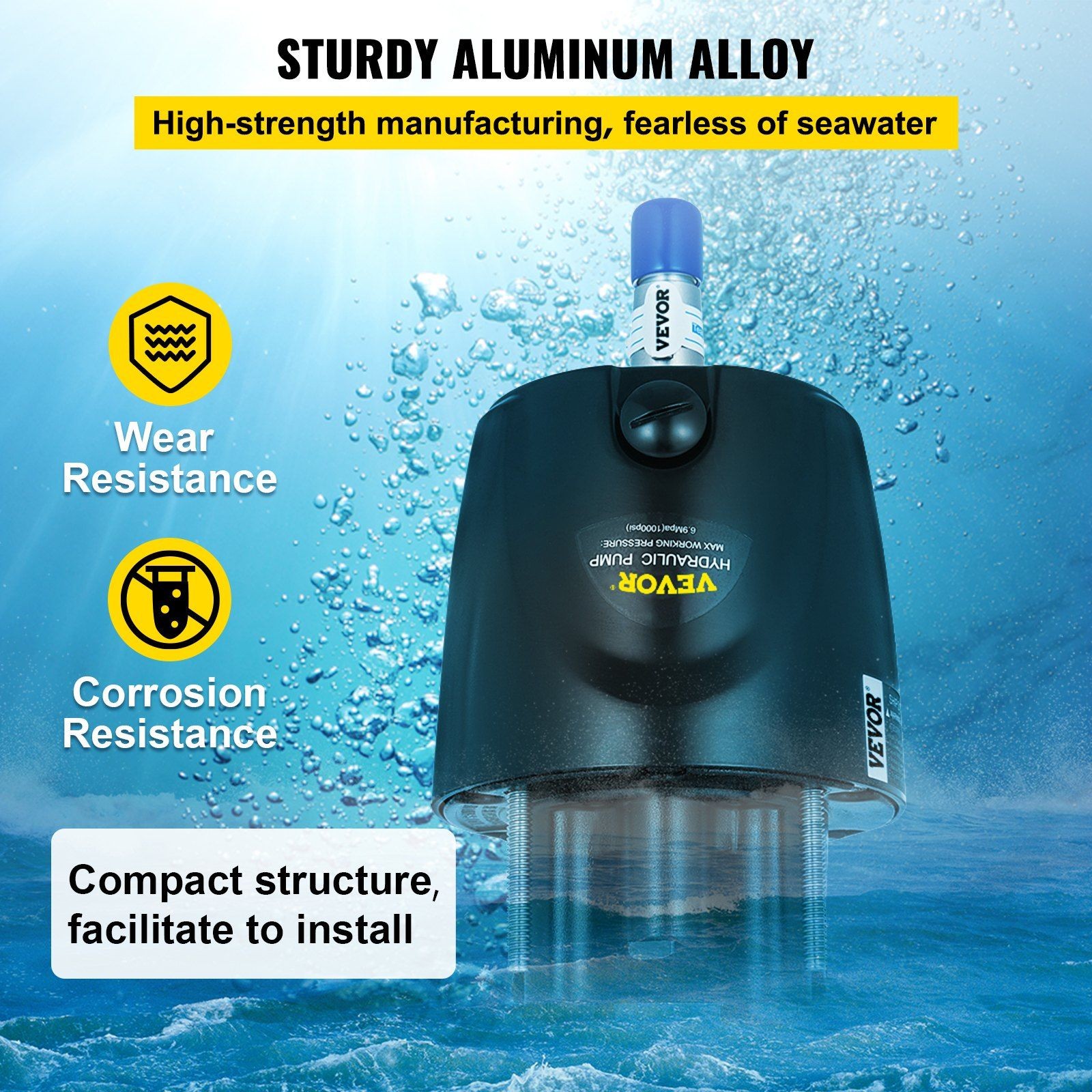 Hydraulic Steering Pump 300HP for Outboard Boats, Compatible with Helm Models