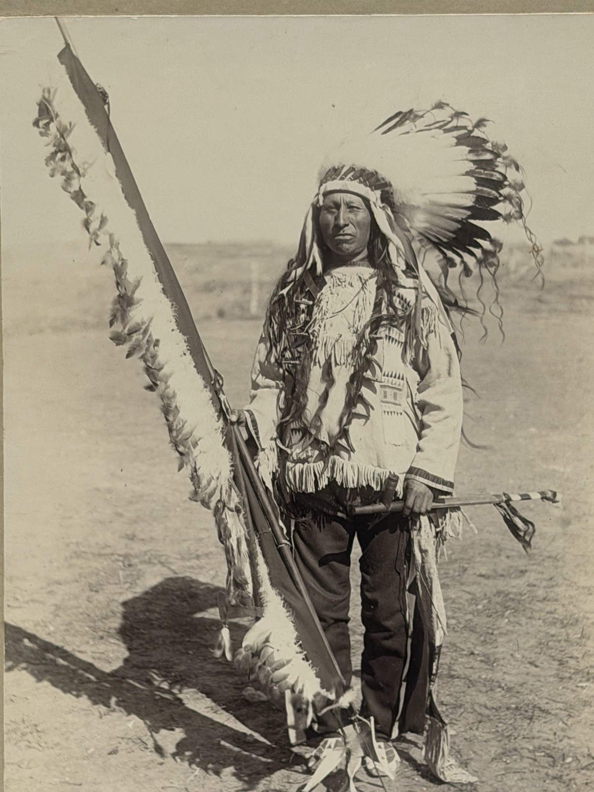 Antique Native American Sioux Indian Photograph of Black Heart; 1880's - 1900's