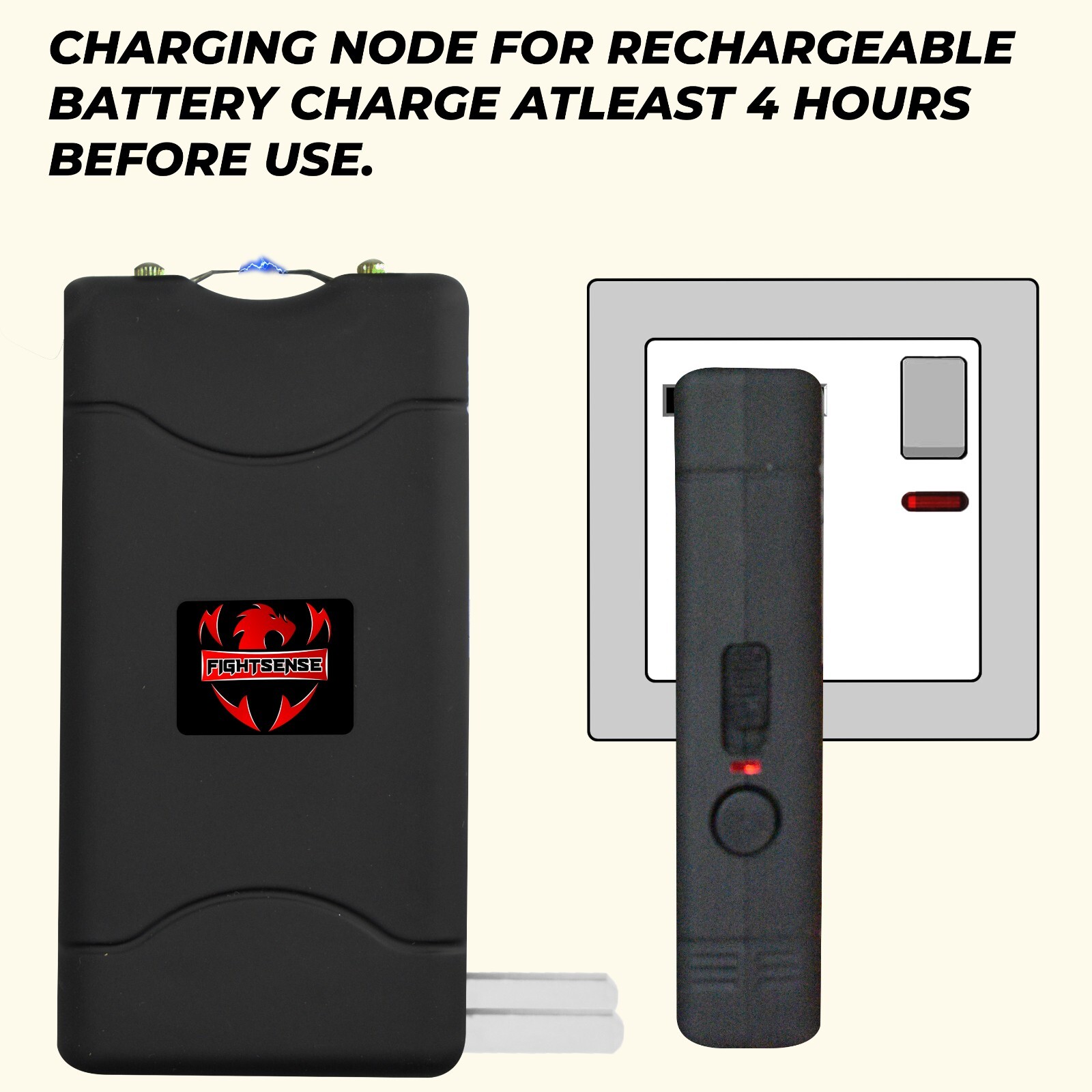 Self Defense Stun Gun with LED Flashlight & 10MV Max Power Rechargeable battery