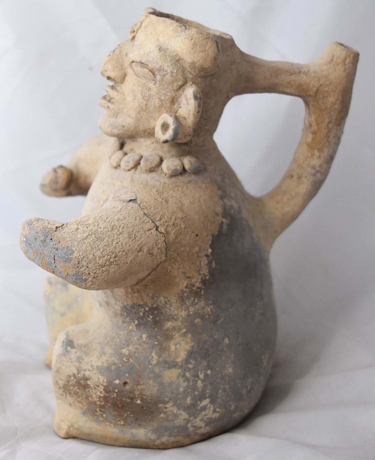 Ancient Pre Columbian Moche Culture Stirrup Spout Vessel Pottery 200CE-800CE