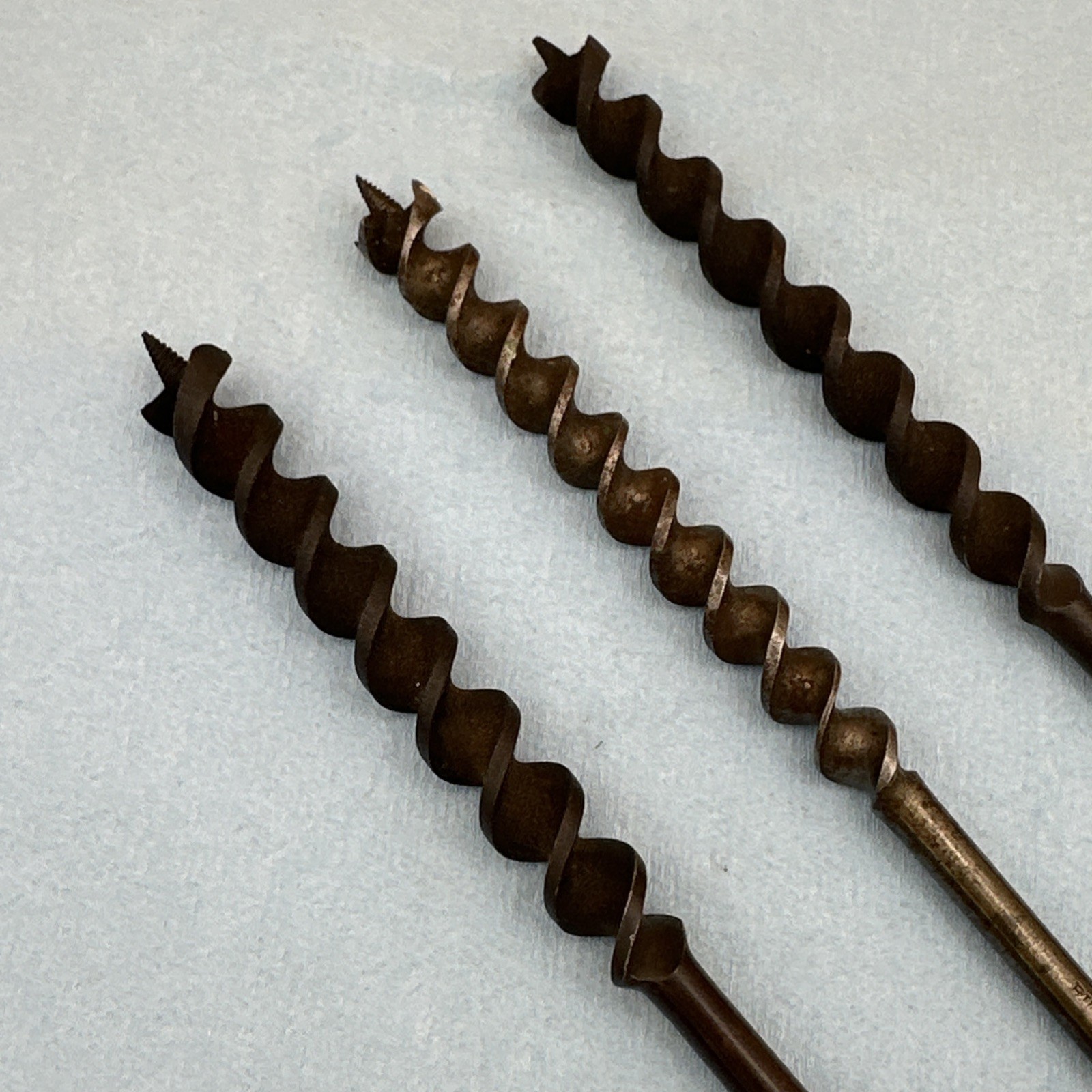 Three Cintage Russell Jennings Auger Bits