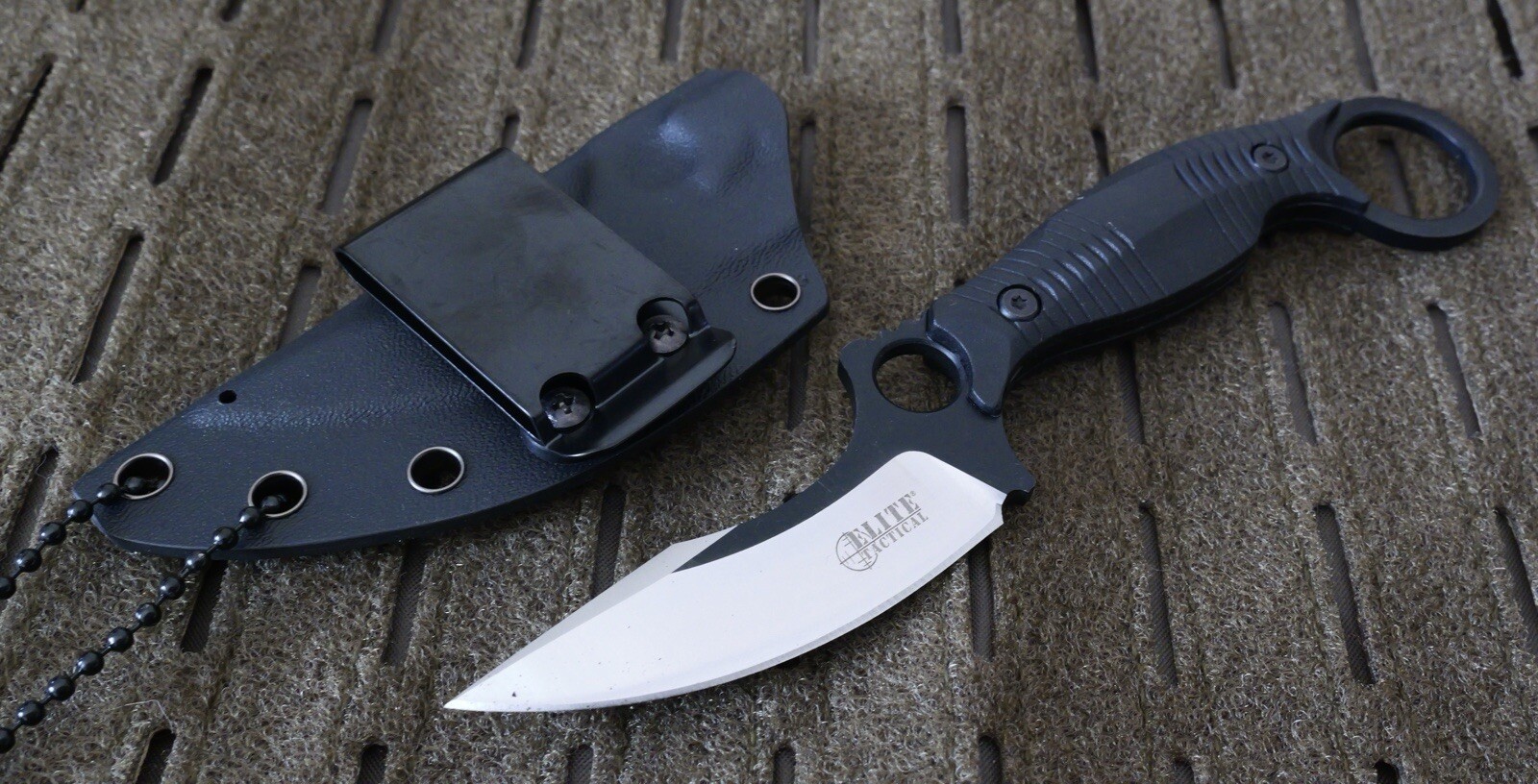 Horizontal Carry Fixed Blade Knife 7.5" Overall Neck Knife Tactical 8CR13 Steel