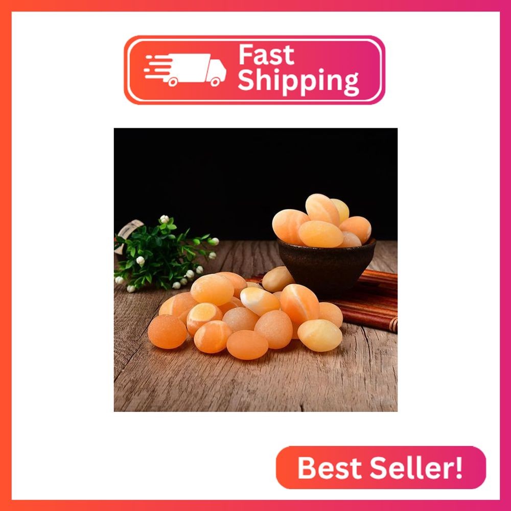 Erliway Yellow Calcite Healing Crystal Stones, 1.25-2.0" Large Reiki Healing Gem