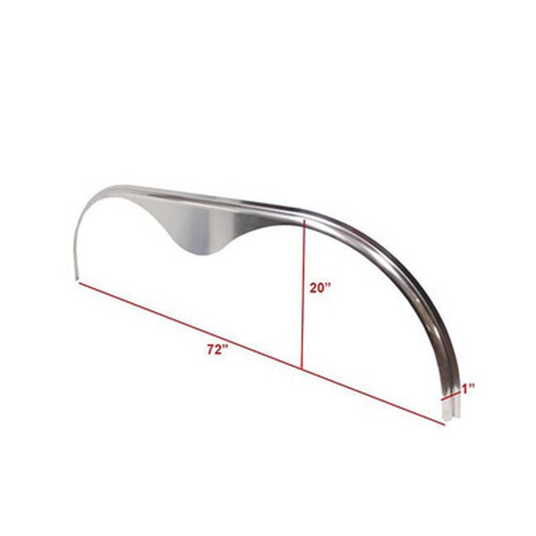 2 Pack - 72x1 Smooth Aluminum Tandem Axle Teardrop Fender Flares