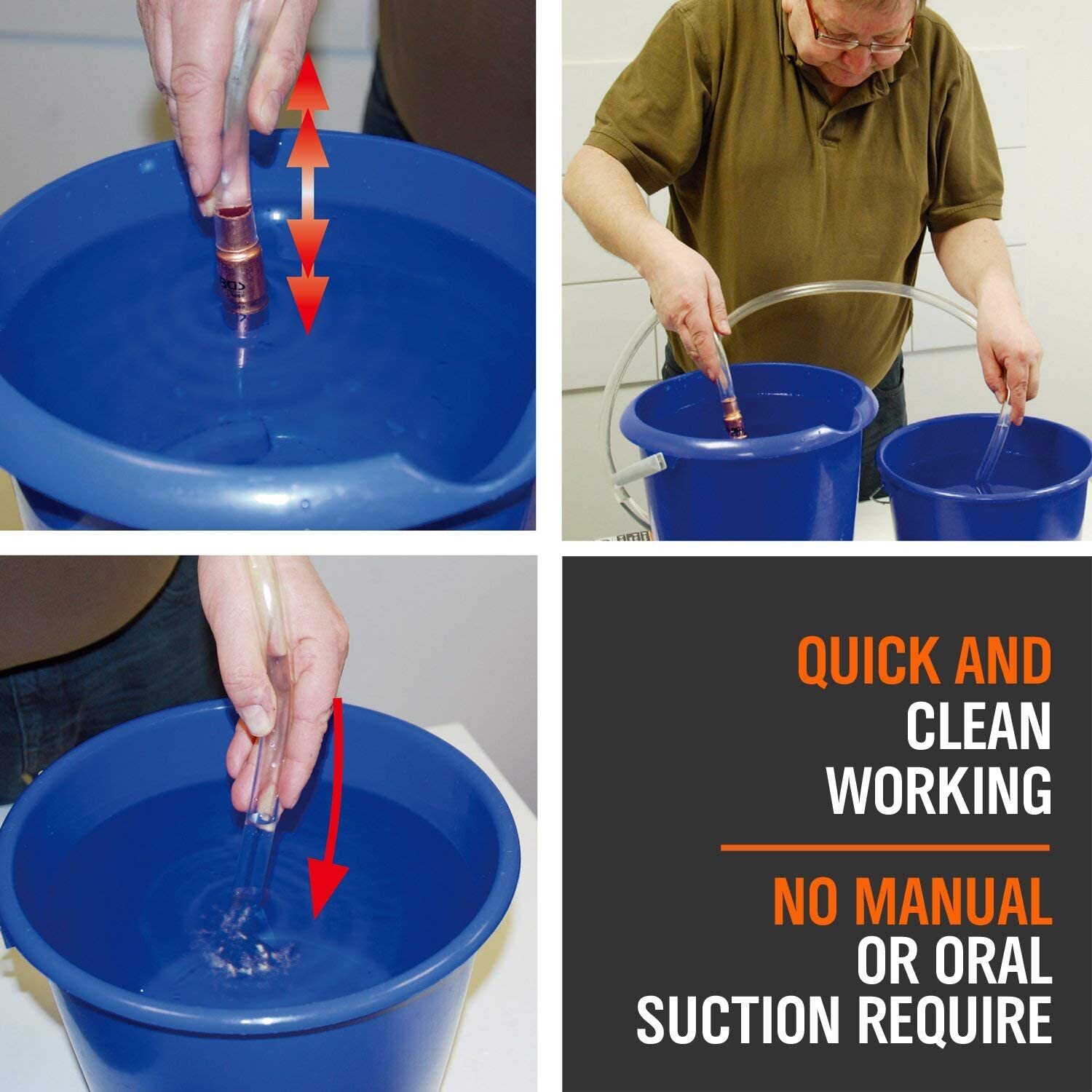 Jiggler Shaker Siphon Hose Pump 10'x1" Transfer liquid Anti-Static Tubing Brass