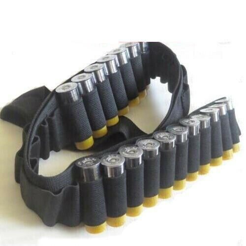Shotgun Shell Holder 25 Shells 12/20GA Gauge Cartridge Ammo Bandolier Belt Black