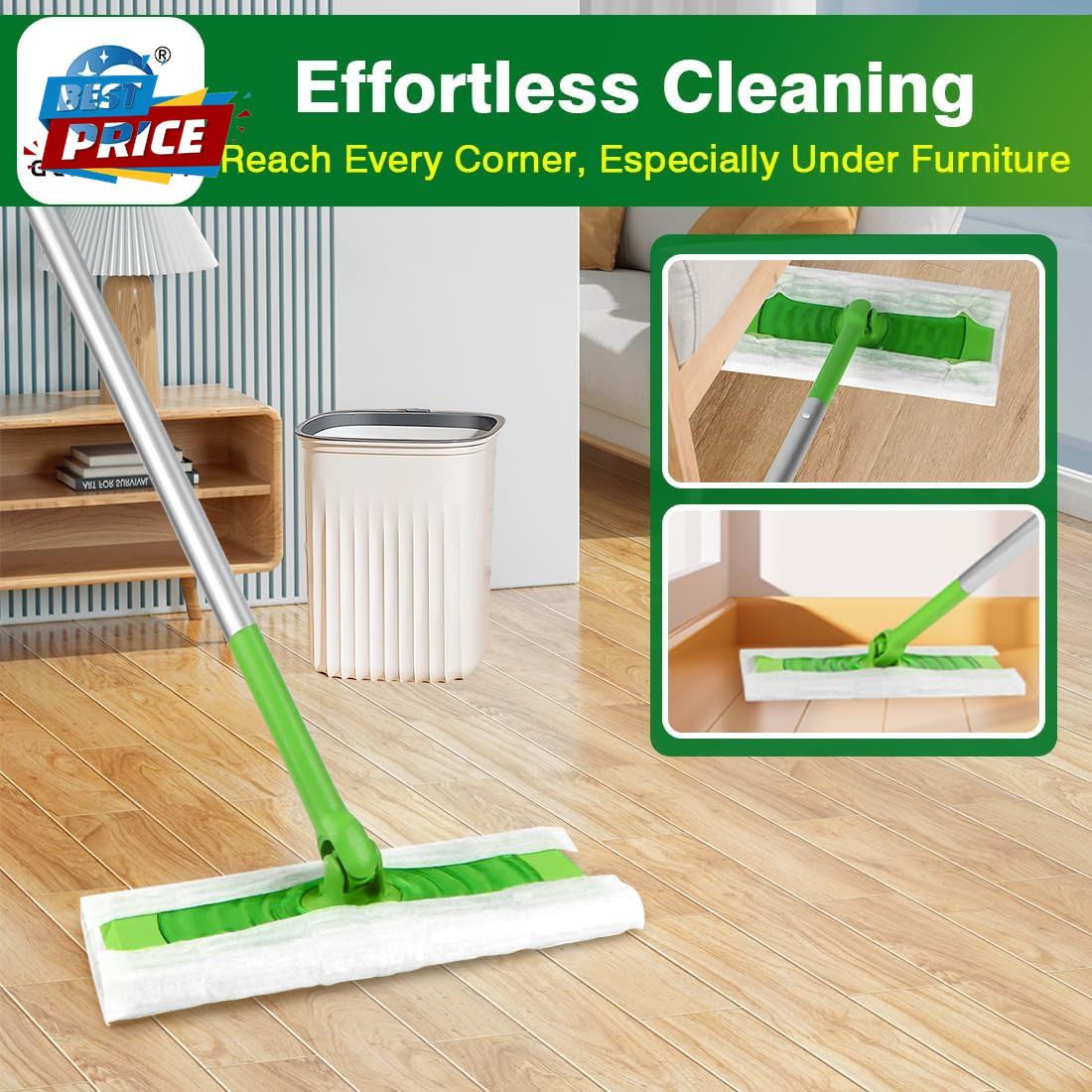 Dry Sweeping Cloths Pads Compatible with Swiffer Sweeper- Disposable Duster Refi