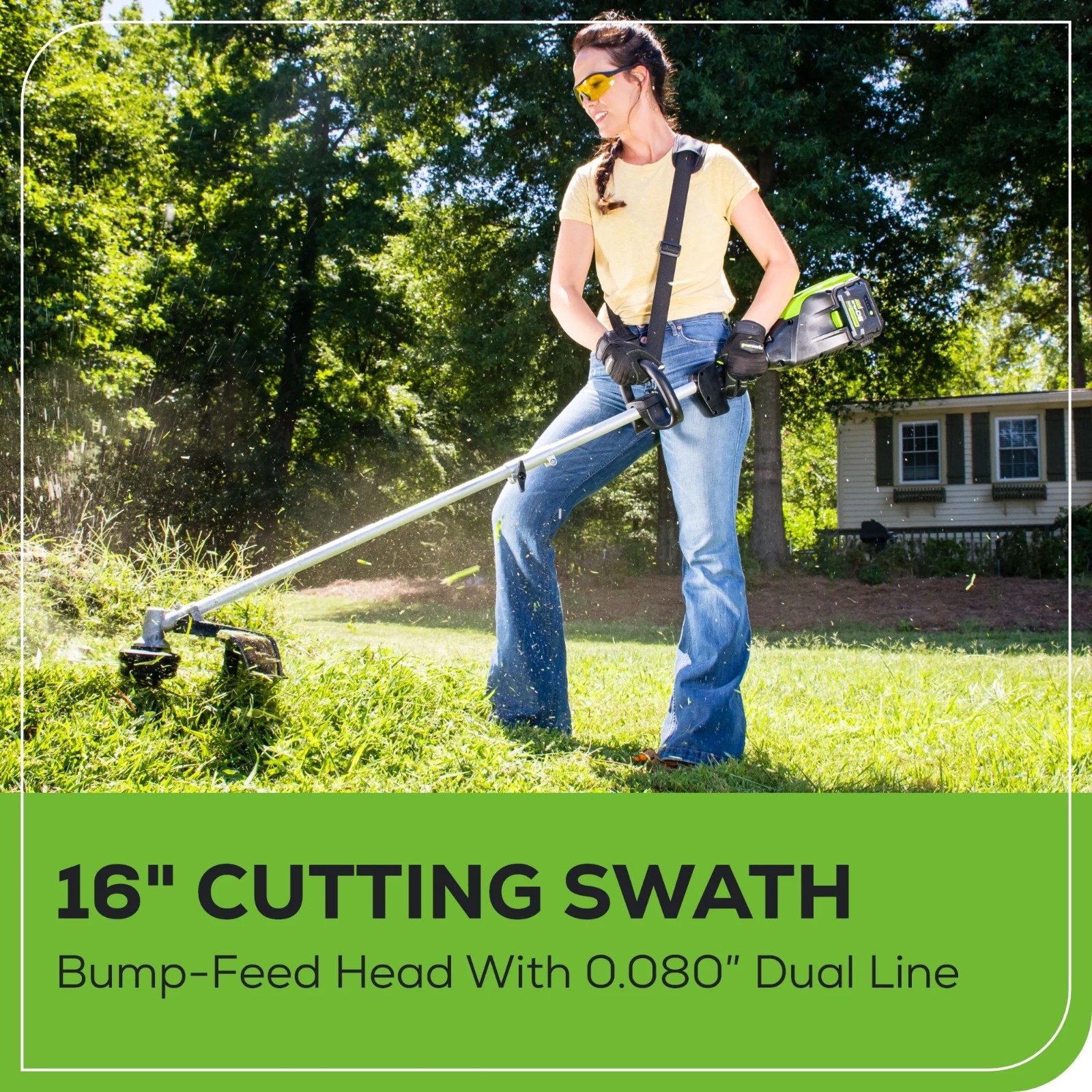 Greenworks 80V 21" Cordless Brushless Mower w/16" String Trimmer&580 CFM Blower