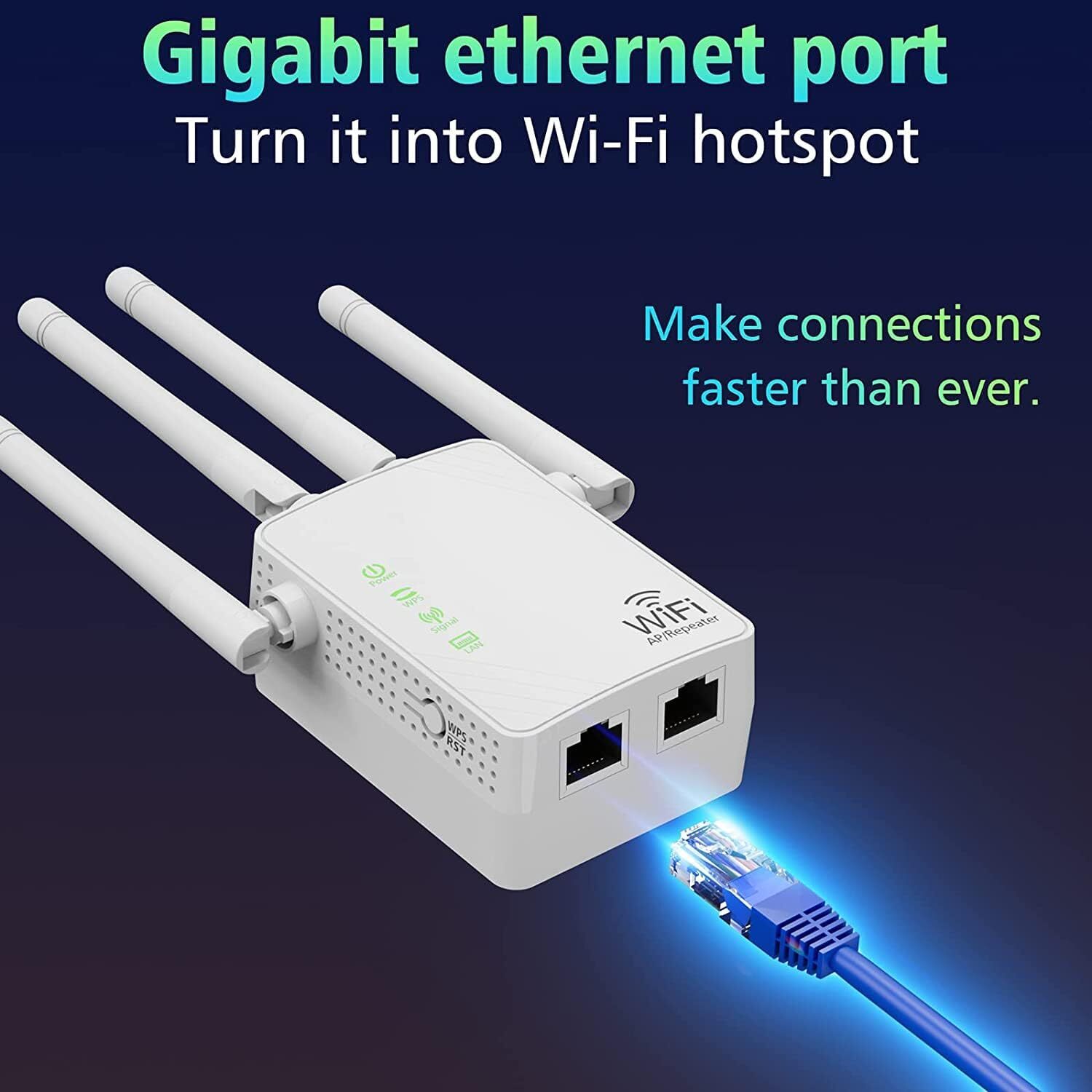 WiFi Extender Signal Booster Up to 5000sq.ft and 45 Devices, WiFi Range Extender