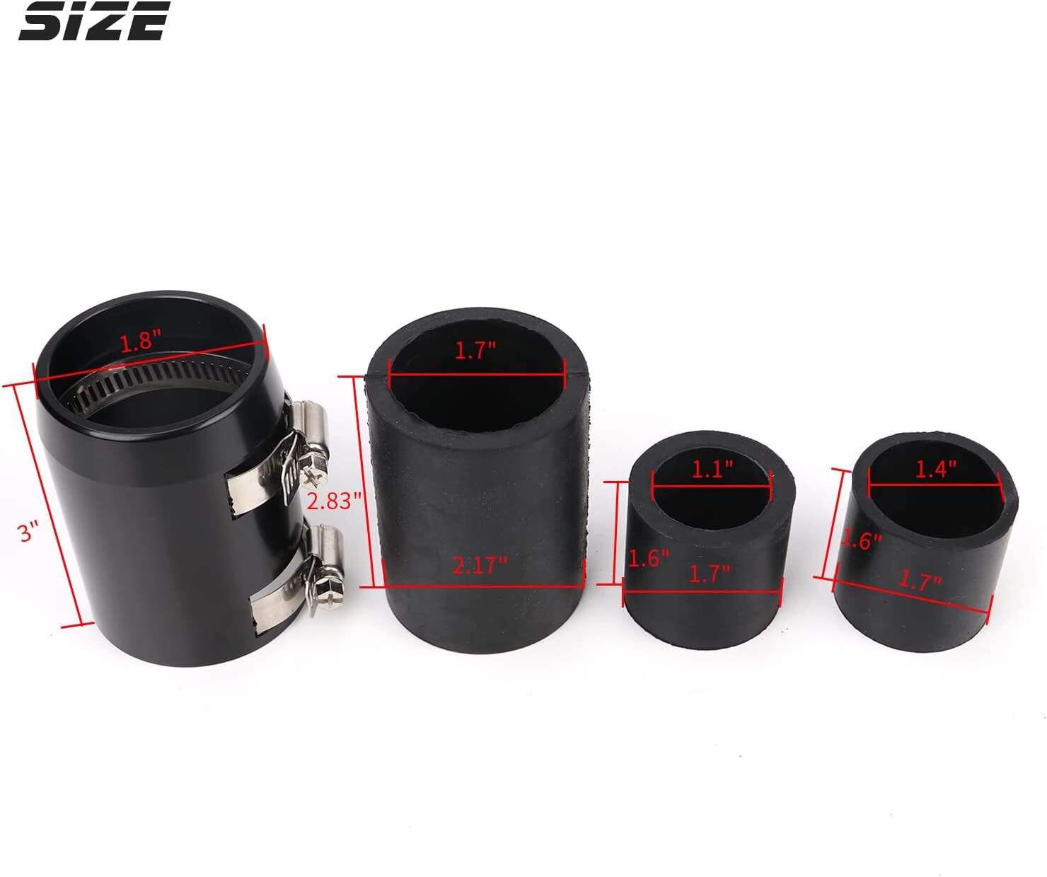 48" Stainless Steel Radiator Universal Flexible Coolant Water Hose Kit with Caps