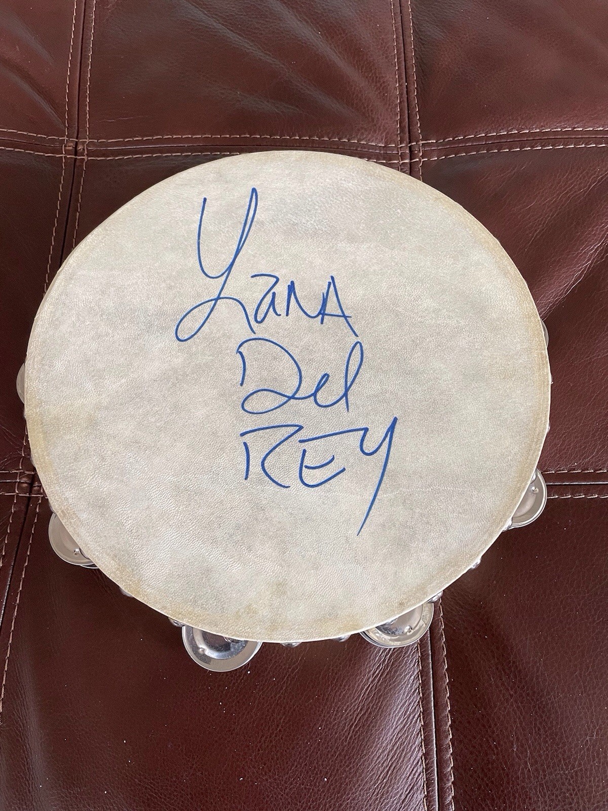 LANA DEL REY SIGNED AUTOGRAPHED TAMBOURINE “BIG & BOLD” ONE OF A KIND GEM 💍