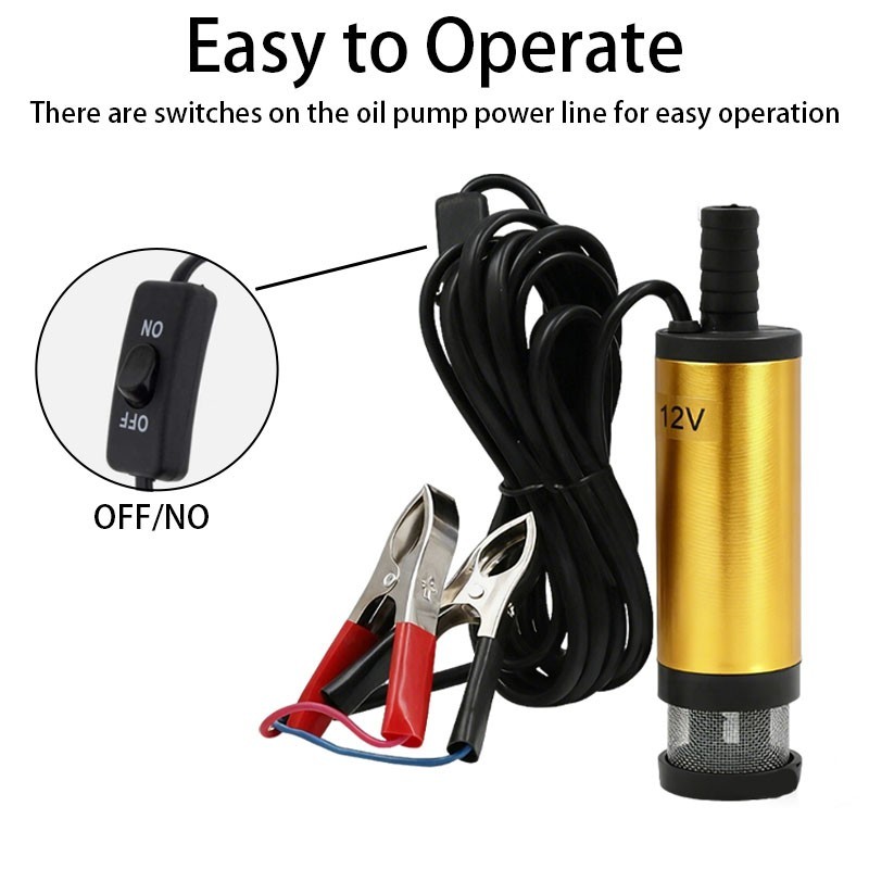 Diesel Electric Fuel Water Oil Transfer 12V Mini Refueling Submersible Drum Pump