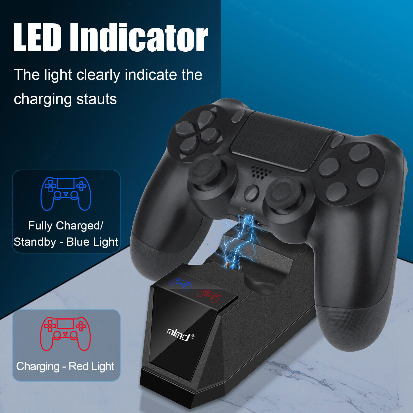 Fast Charger For PS4 Dualshock Playstation 4 Controller Charging Dock Station