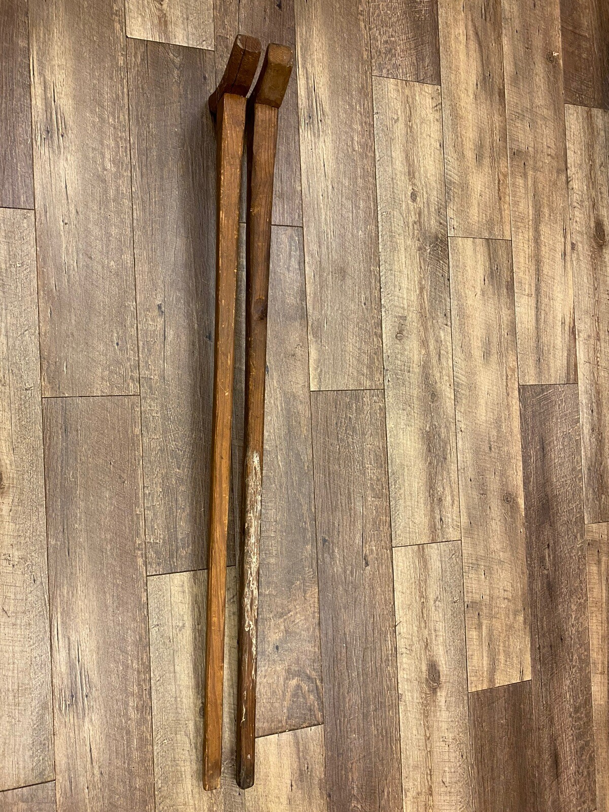 2Pair Antique 1800’s Wooden Handcrafted Medical Crutches Civil War Era Tiny Tim