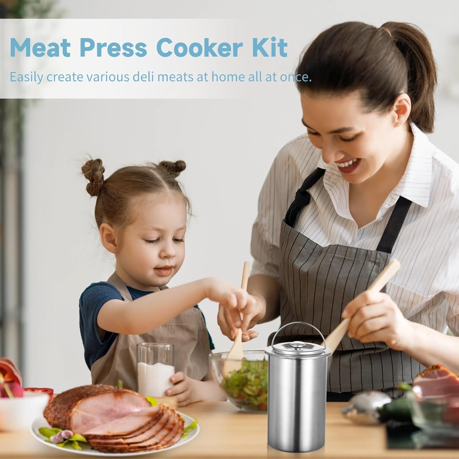 Ham Maker Meat Press Stainless Steel Sandwich Cooker for Deli Meats Lunch Mold