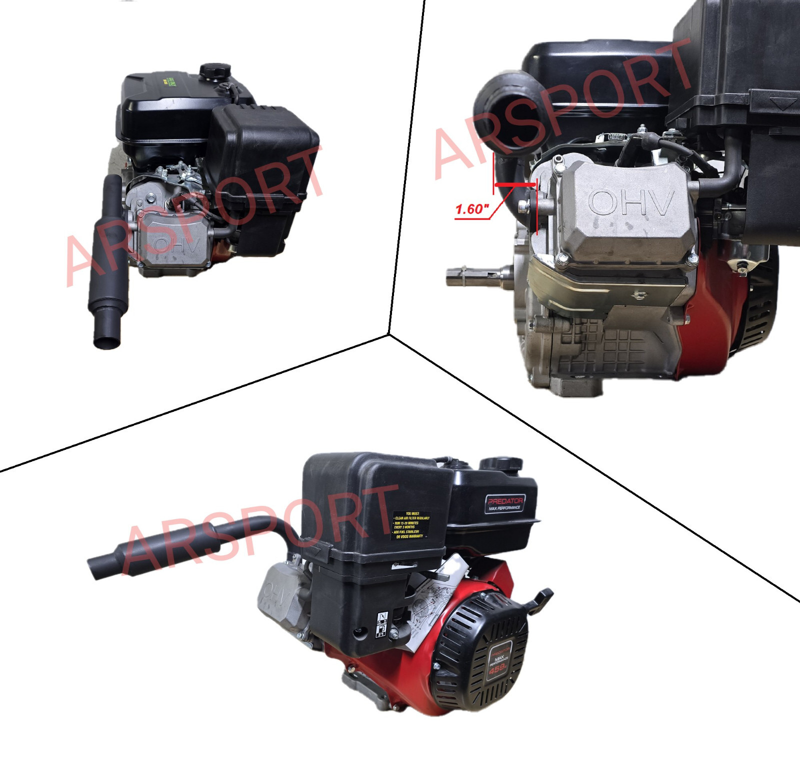 Low profile Exhaust Muffler pipe Compatible with Predator Max 459cc