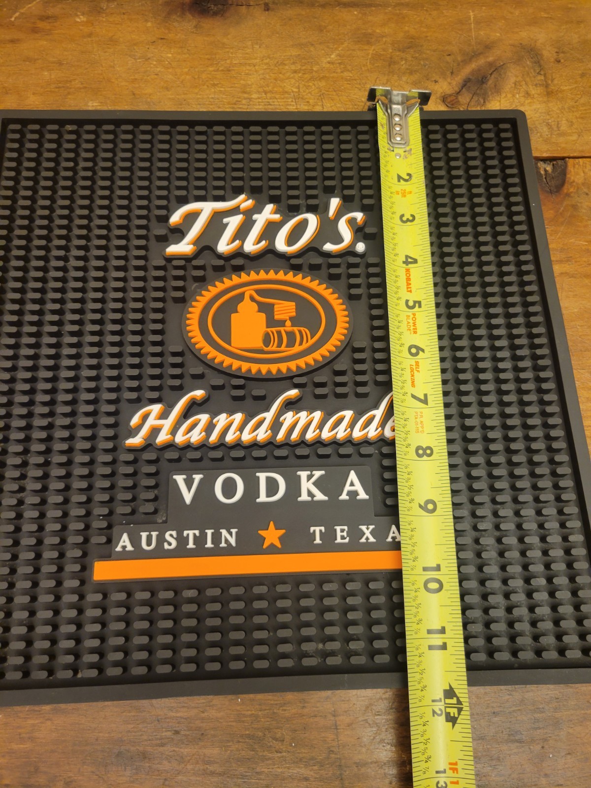 Tito's Vodka Rubber Shot Spill Rail Cocktail Bar mat 11.5 X 11.5 Replacement