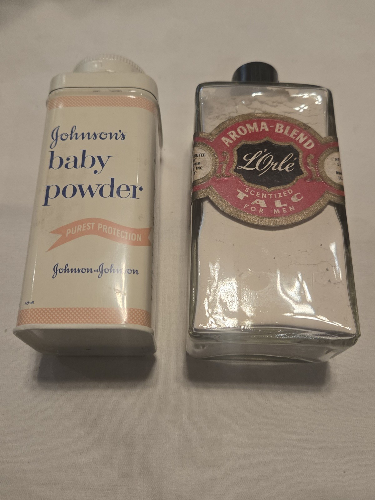 Vintage Johnson's Baby Powder Half Full & Full Lorle Men's Talcum Talc J&J