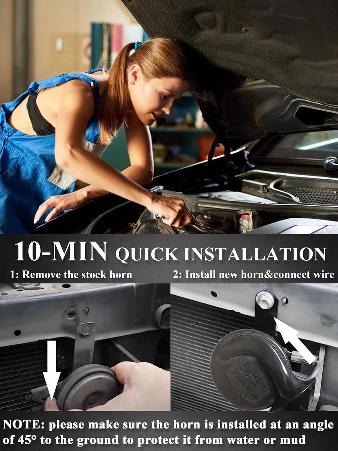 Car Horn Super Loud Train Horn for Car Boat Train Truck Black Motorcycle HORN