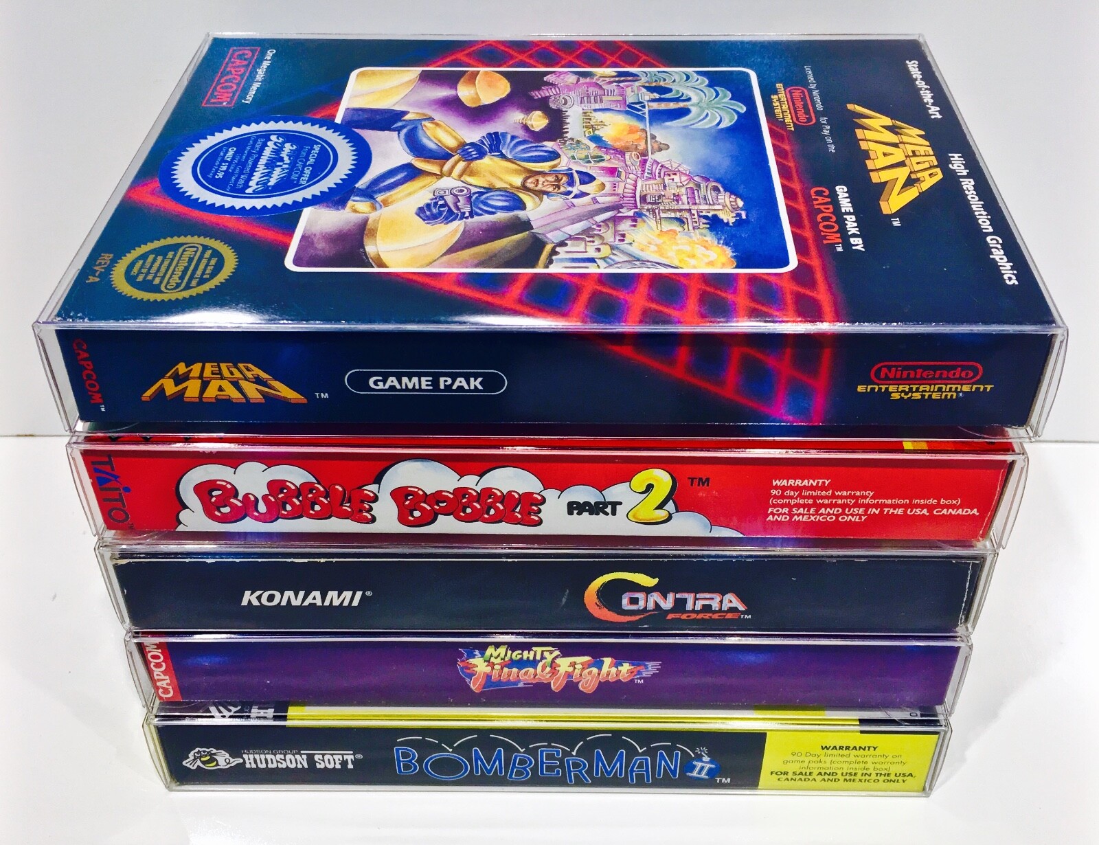 5 Box Protectors for NINTENDO NES Video Game Boxes! Clear Display Cases CIB New