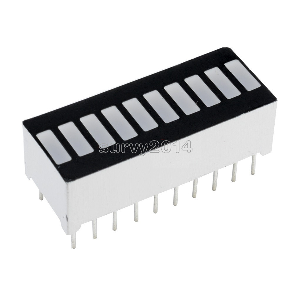 2/5/10PCS 10 Segment Blue Green Yellow Red Colorful LED BAR Graph Indicator DIP