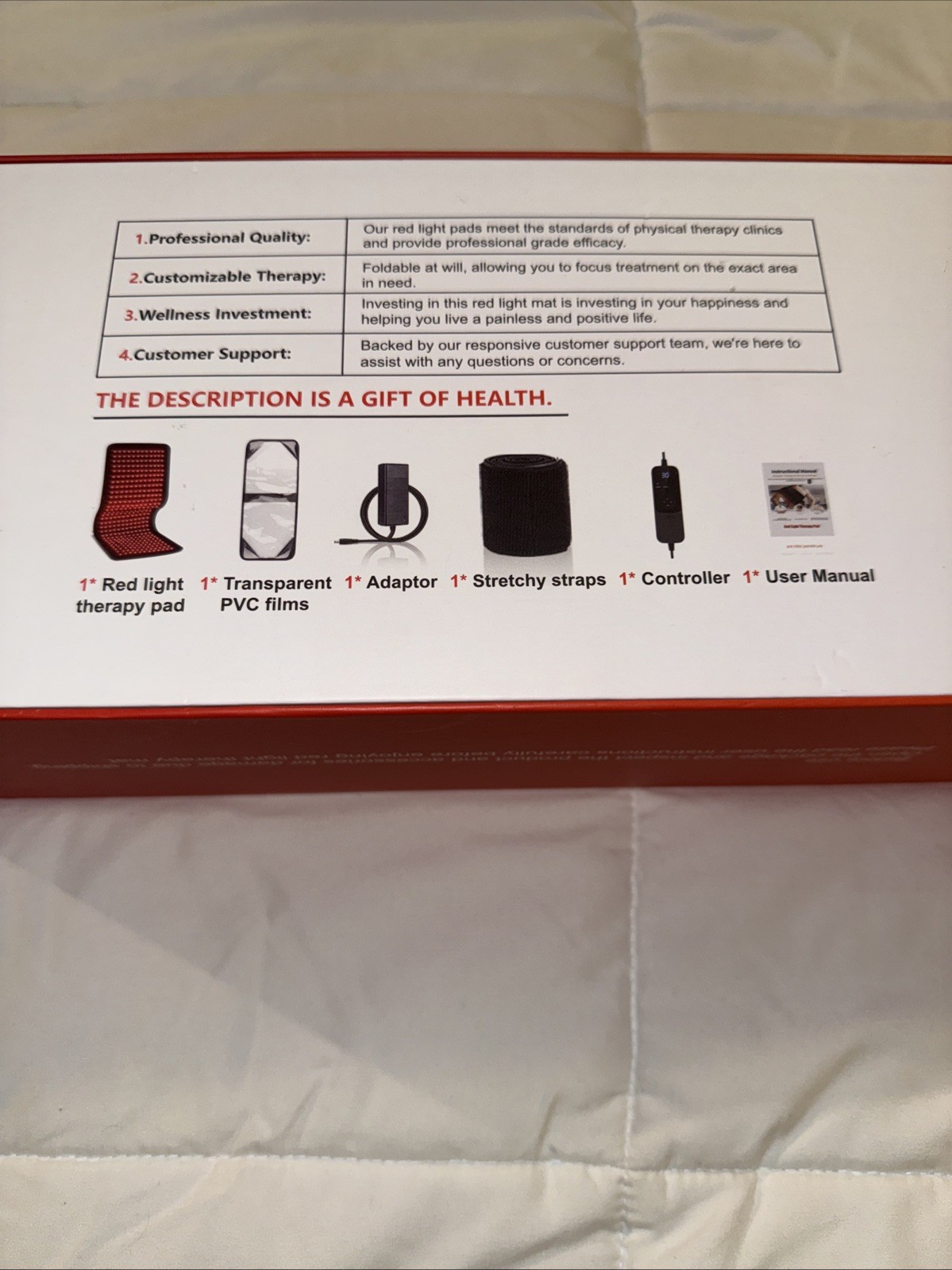 Infrared 360 LED Red Light Therapy Mat 660nm 850nm Pain Relief New