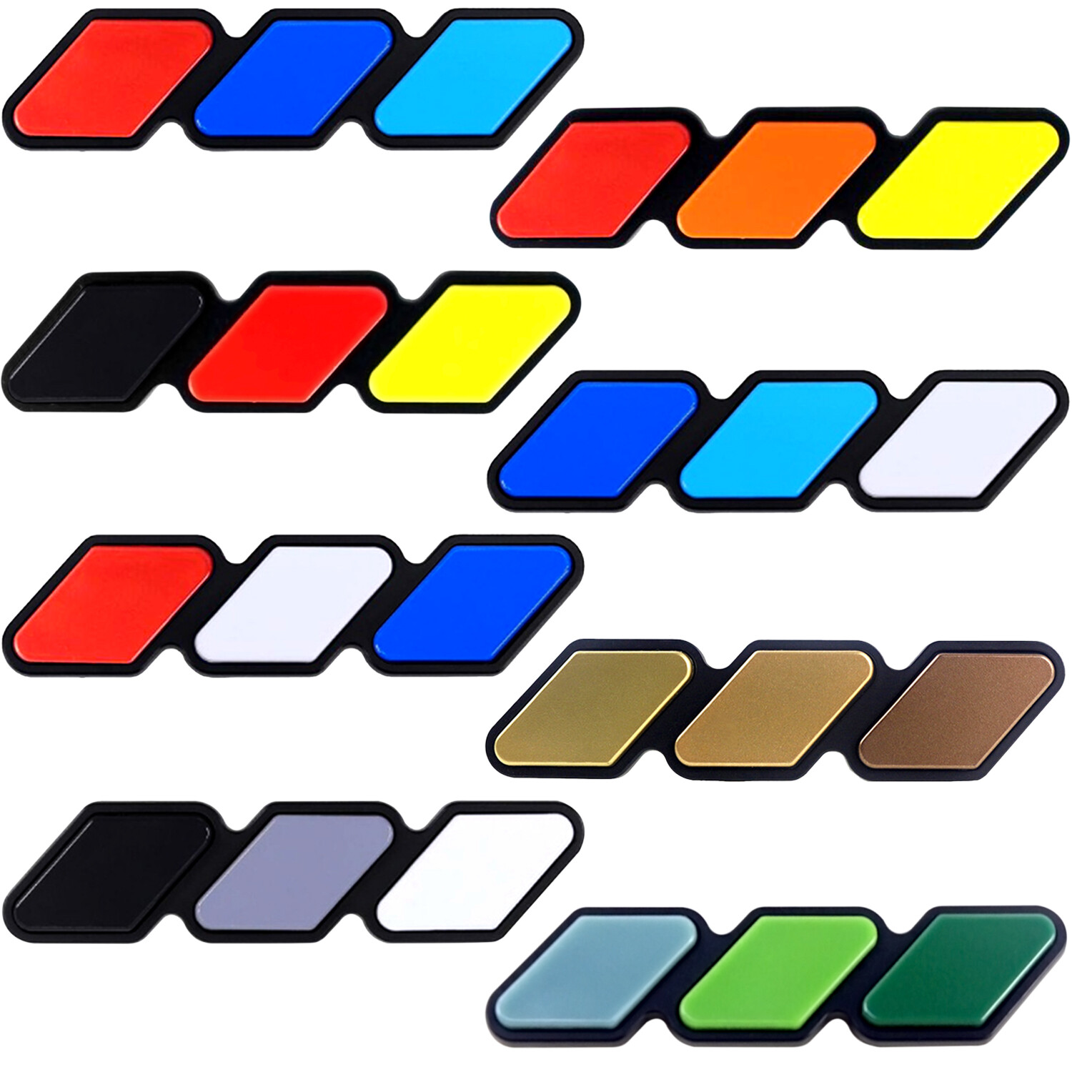 Tri-color 3 Grille Badge Emblem For 2018 2019 Toyota Tacoma TRD 4Runner Tundra