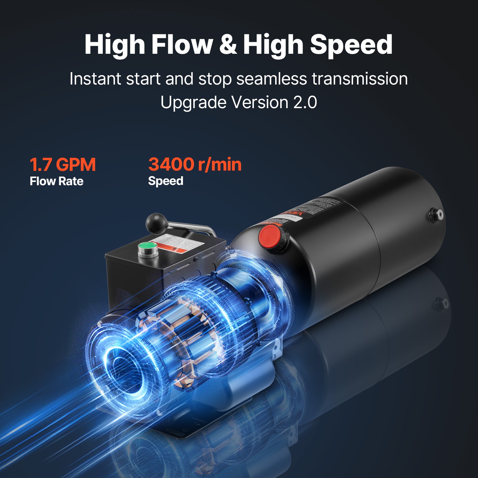 VEVOR Hydraulic Pump Power Unit AC 110V 10 Quart Single Acting Hydraulic Unit