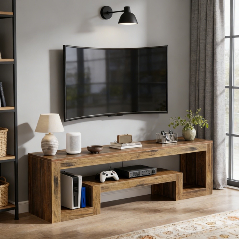 Wood TV Stand TV Cabinet Media Console Entryway Table