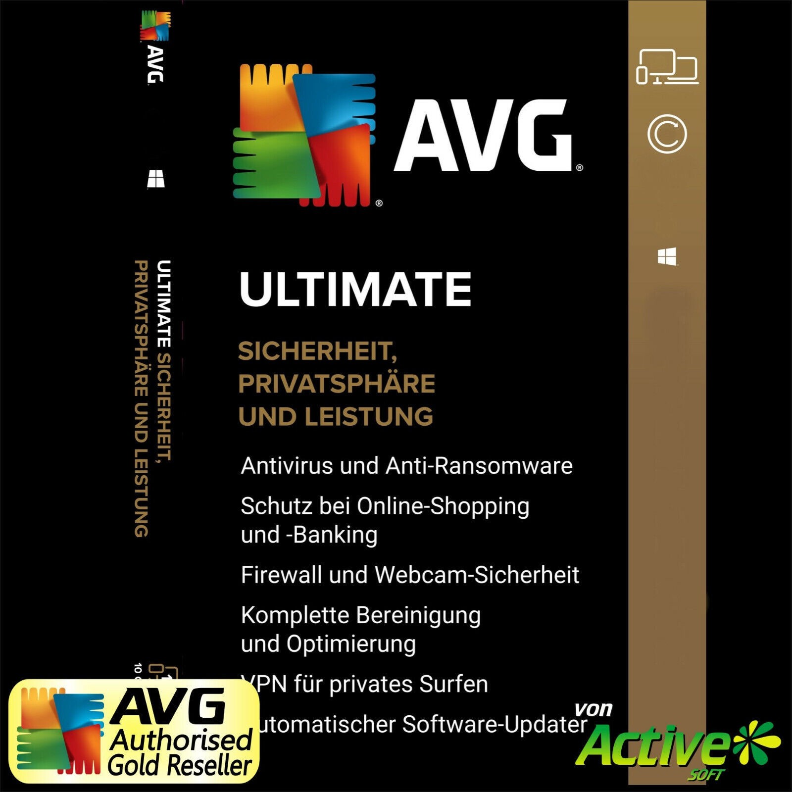 AVG ULTIMATE 2026 1 PC 1 Year | TuneUp, Internet Security, VPN, AntiTrack | 2027