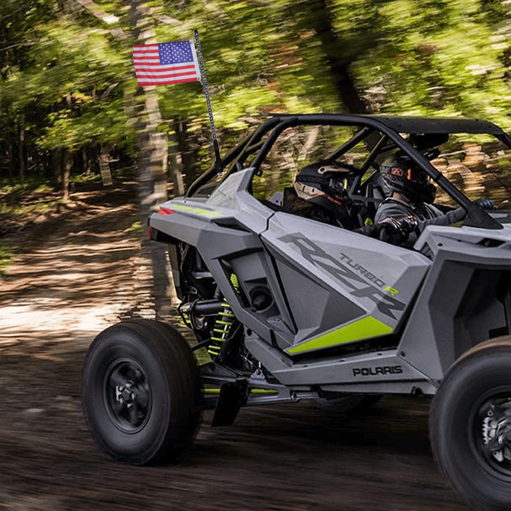 2X For Can-Am Maverick X3 Rear LED Flag Whip Antenna Reverse Light Mount Bracket