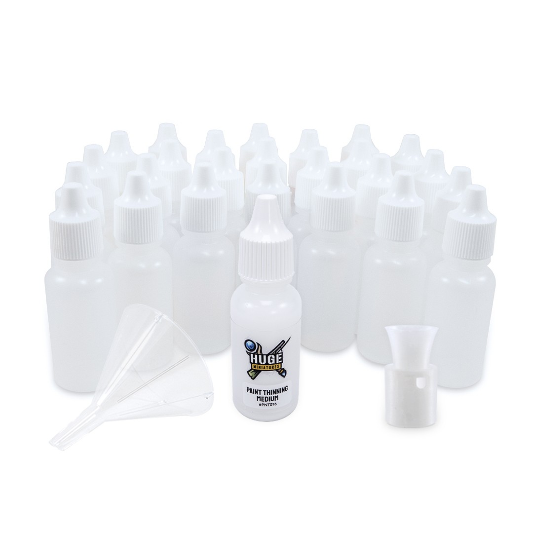 Huge Miniatures 17ml Dropper Bottle Transfer Kit for Model Paints - 25 Pieces