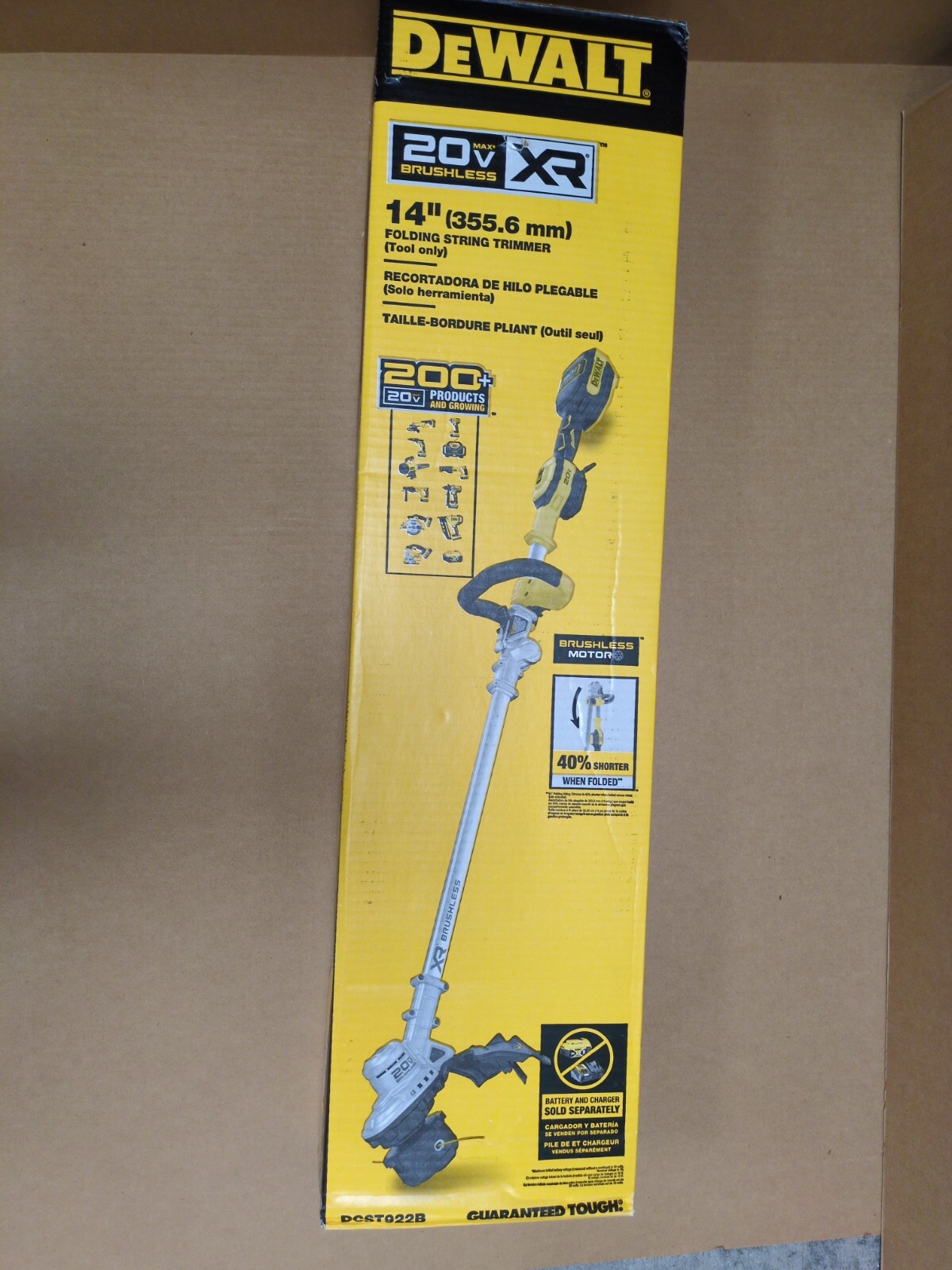 DEWALT DCST922B 20V MAX 14 inch Cordless Folding String Trimmer *Used*